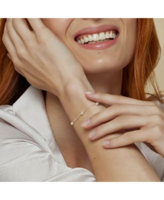 Sterling Silver Infinite Cultured Pearl Bracelet, Necklace & Drop Earrings Set