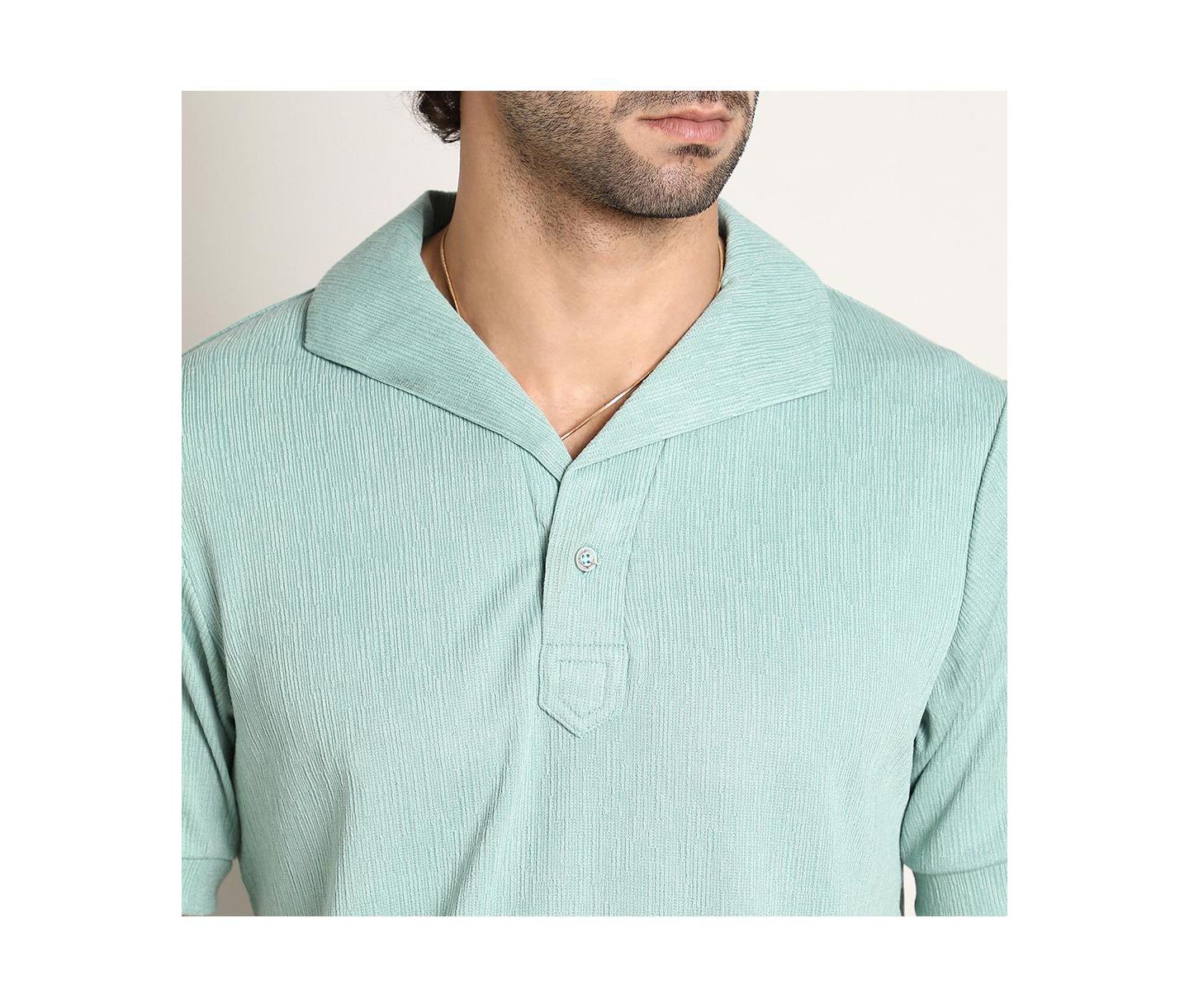 Мужская футболка Cahoot Sea Green Tactitle Spread-Polo, цвет: Зелёный — фото 7