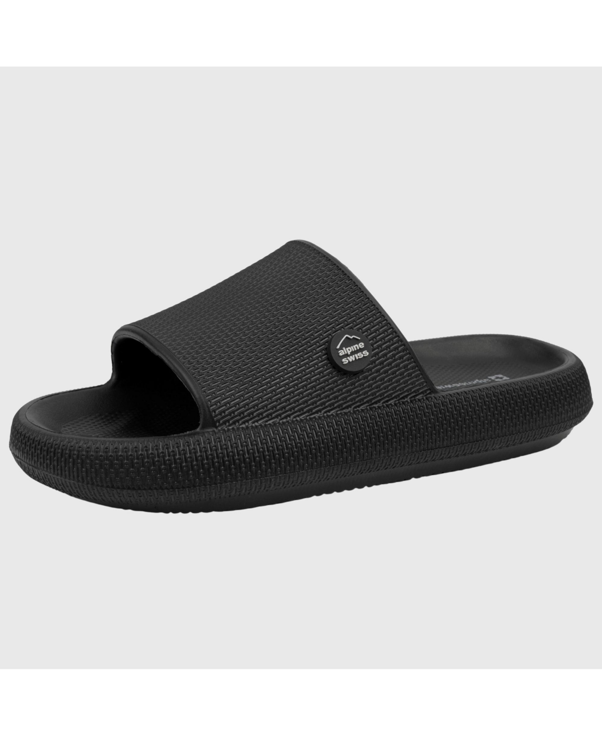 Men's Omar Slides Pillow Slippers Ultra Cushioned Cloud Slide Sandal - Black