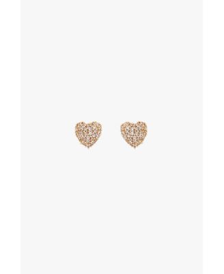 Pave Heart Earrings