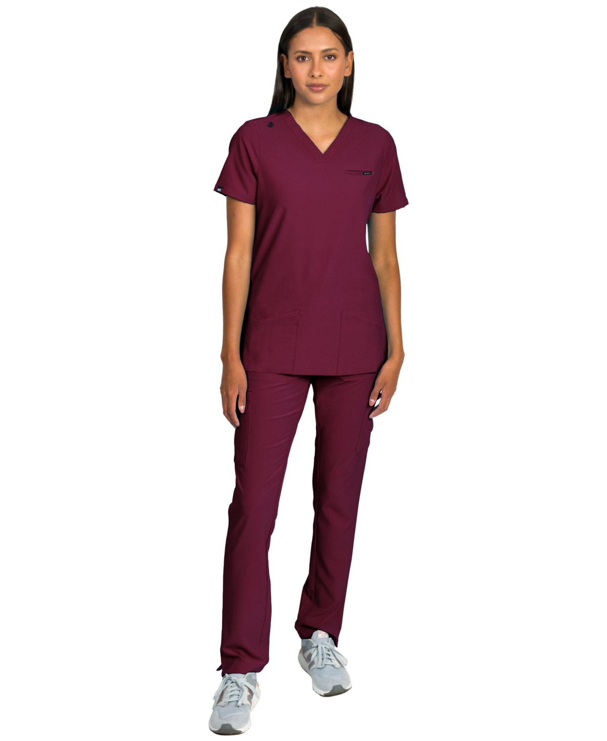 Women's Liliana Scrubs Set with 4-Pocket Top and Slim Straight Leg Pants - Olive