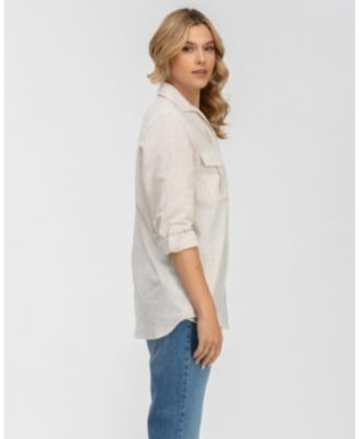 Women's Linen & Cotton Button-Up Shirt