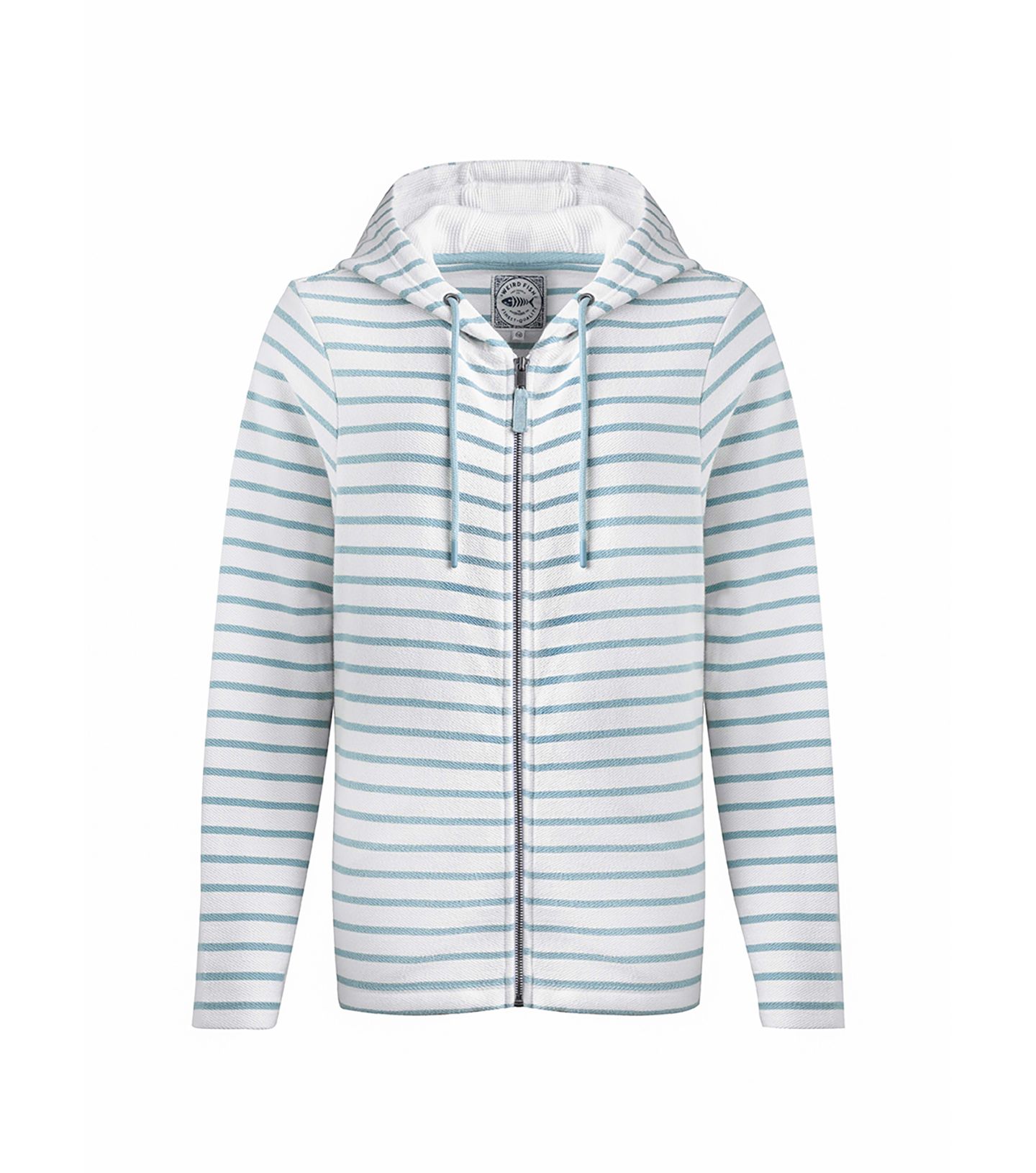 Женское худи Weird Fish Striped Full Zip, цвет: Минеральный синий — фото 6