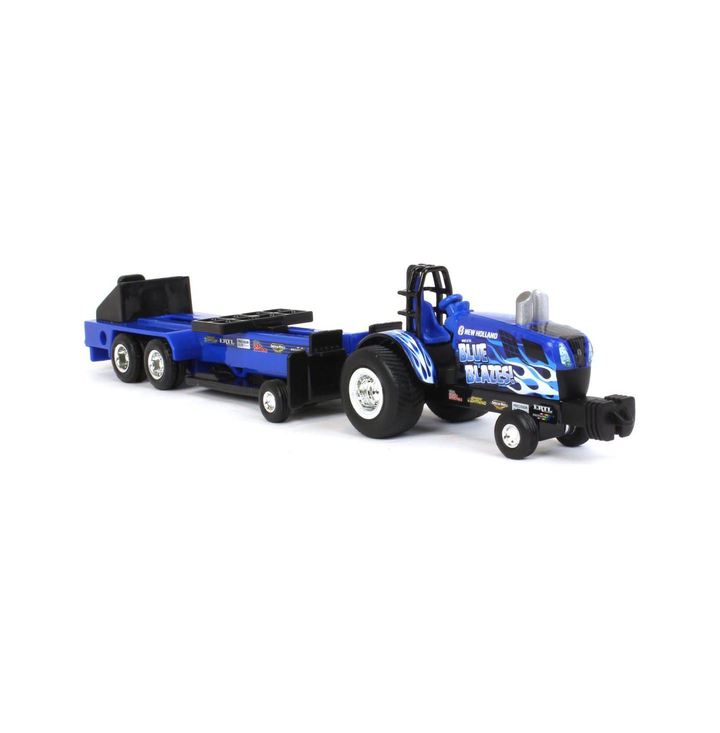 Детские игрушки ERTL 1/64 New Holland "Blue Blazes" Pulling Tractor with Pulling Sled — фото 2