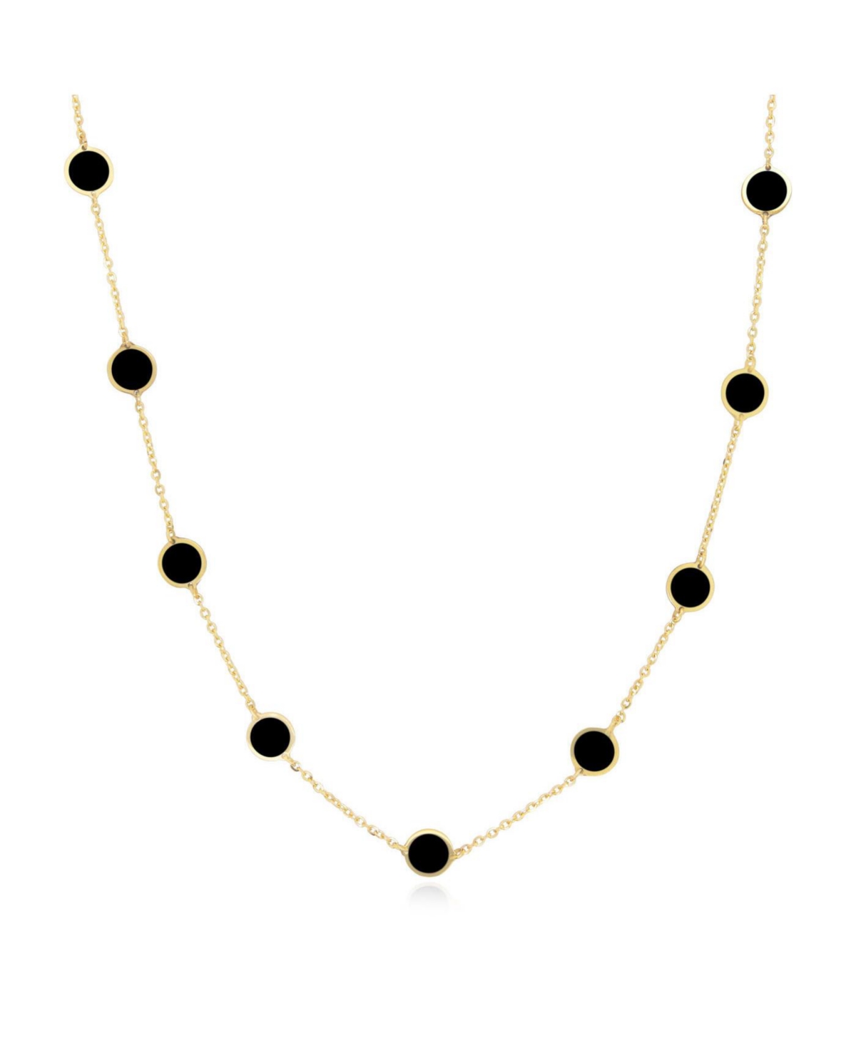 The Lovery Onyx Bubble Chain Necklace 14K Gold