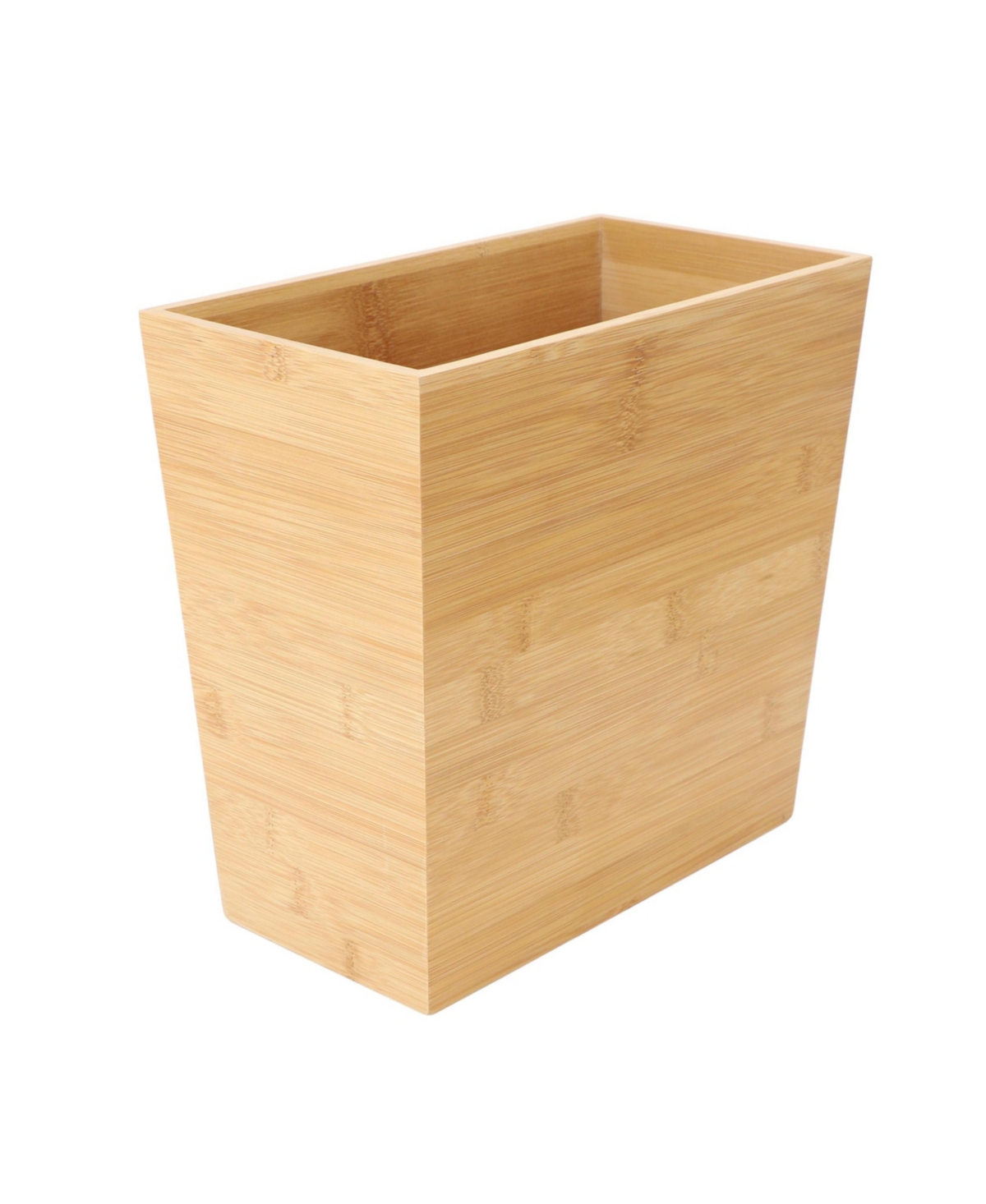 10.5 x 5.75 Inch Rectangle Bamboo Waste Basket - Light brown