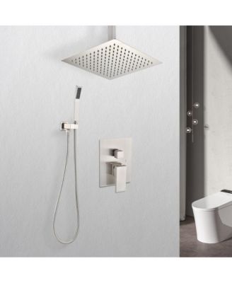 Ceiling Mounted Shower System Combo Set with Handheld and 12&amp;#x22;Shower head