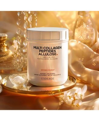 Multi Collagen Peptides Powder + Allulose - 5 Types - Grass-Fed Collagen - Rare Sugar Allulose Supplement - 0 Calories Sweetener & 0 Carbs - 18 Amino Acids - Unflavored - Non-GMO - 30 Servings
