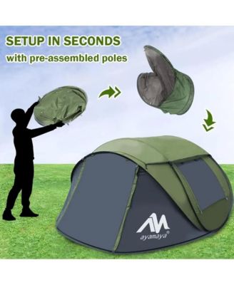 Adobe 2–3 Person Stargazing Pop-Up Camping Tent with Skylight, Instant Setup, Dual Doors, Mesh Windows, and Removable Rainfly – Lightweight and Waterproof Shelter for Outdoor, Backyard, or Beach Use