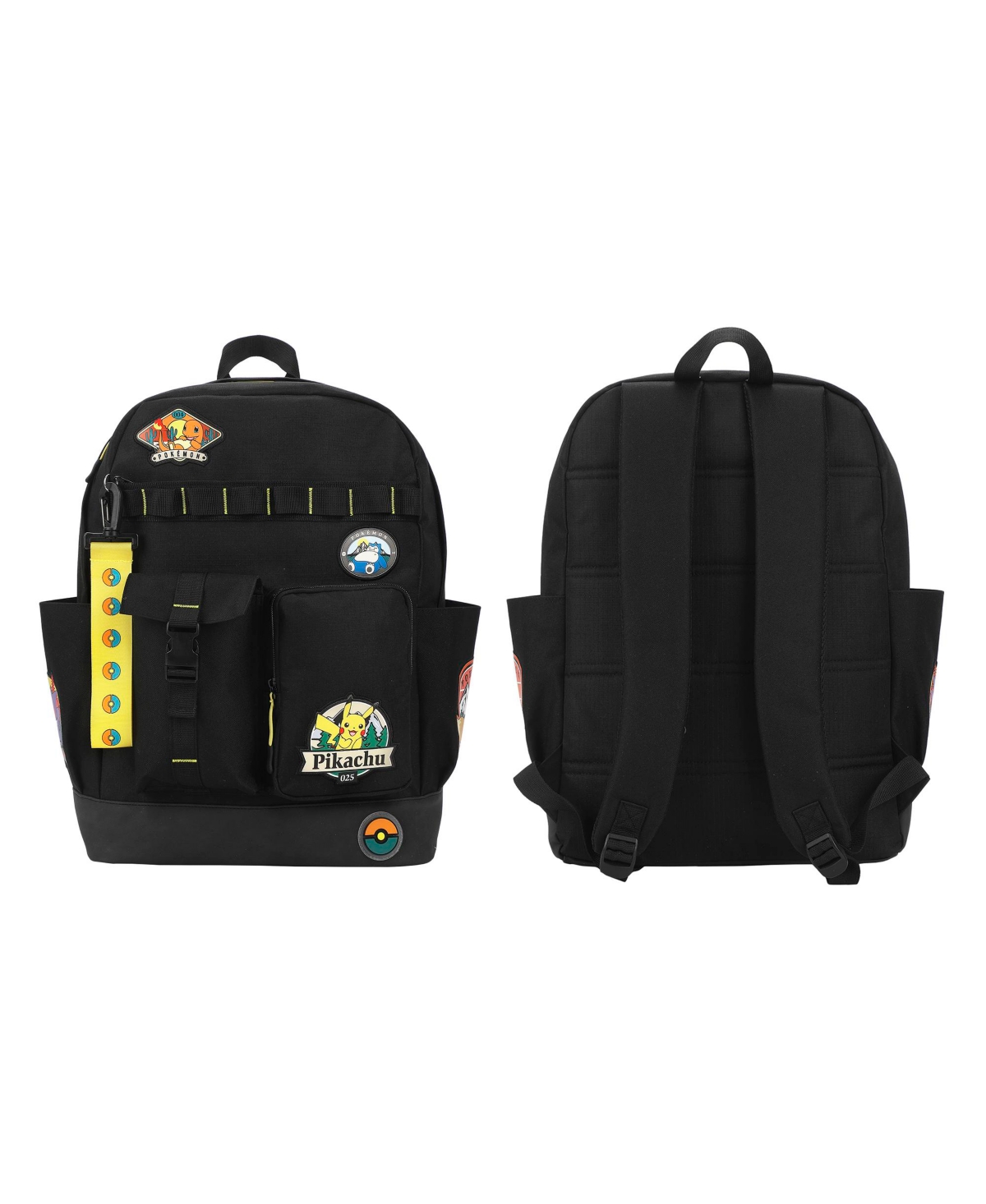 Character Patches 19&#x201D; Black Backpack - Pokemon character patches