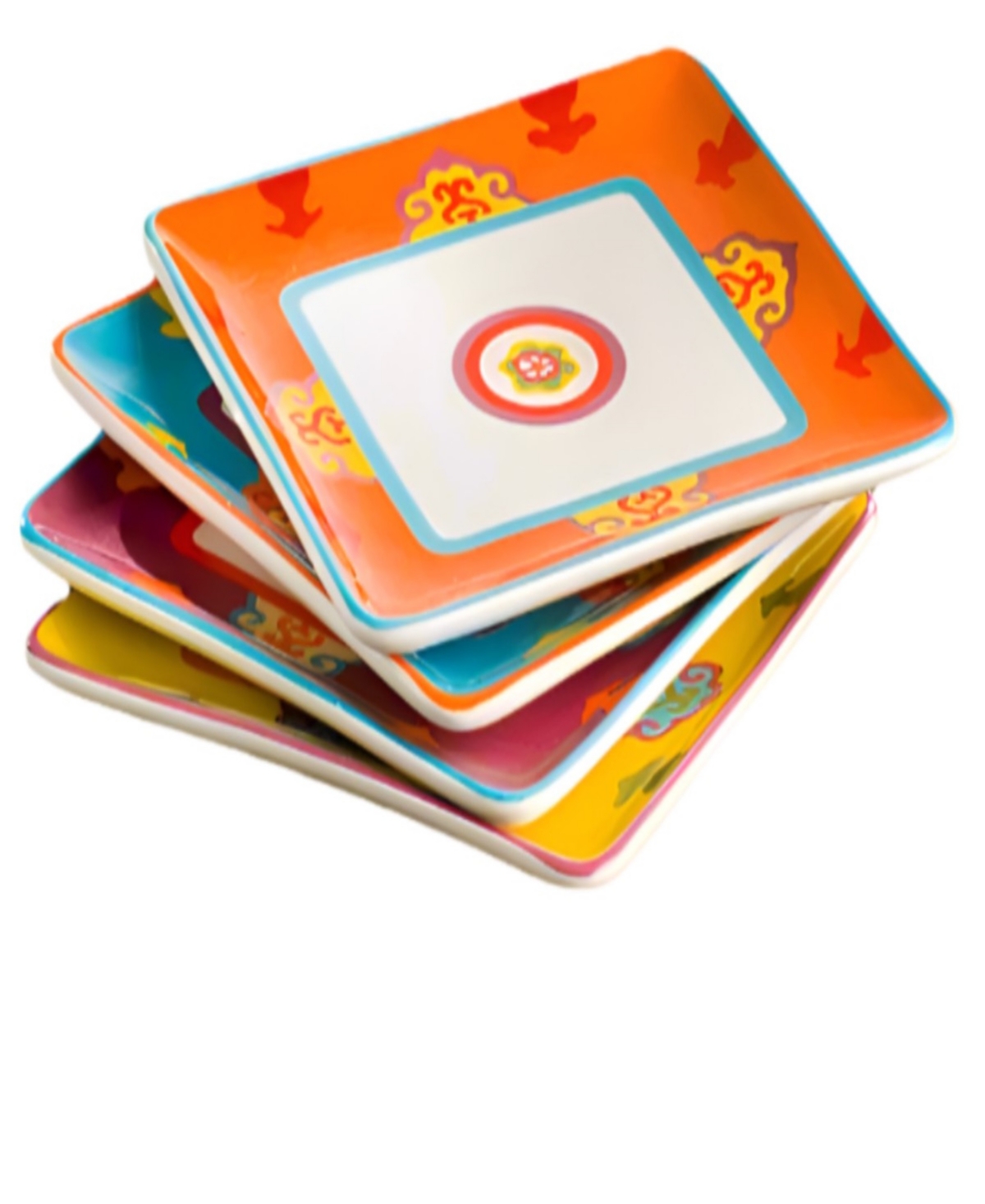 Galicia Canape Plates, Set of 4 - Multicolor