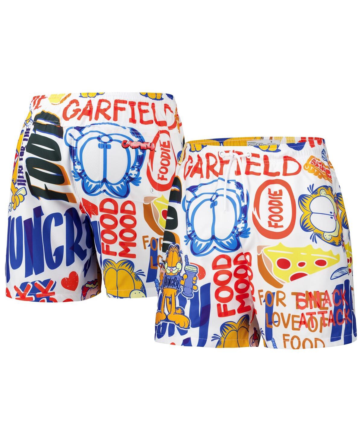 Men's White Garfield Foodie Shorts - White