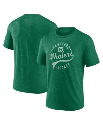 Fanatics - Men's Heather Green Hartford Whalers Vintage Hockey Distressed Overtime Tri-Blend T-Shirt