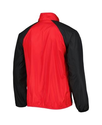 Men's Scarlet/Black Nebraska Huskers Point Guard Raglan Half-Zip Jacket