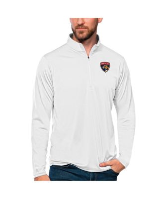Antigua - Men's White Florida Panthers Tribute Quarter-Zip Pullover Sweatshirt