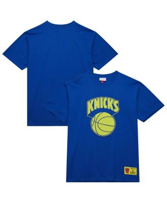 Mitchell & Ness - Men's Blue New York Knicks Hardwood Classics Neon Nights Premium T-Shirt