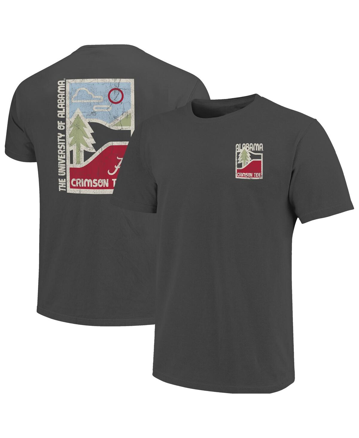 Men's Graphite Alabama Crimson Tide Comfort Colors Minimal Vista Distressed Graphics T-Shirt - Graphite