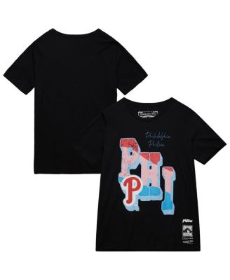 Mitchell & Ness - Women's Black Philadelphia Phillies Stateside Pastel T-Shirt