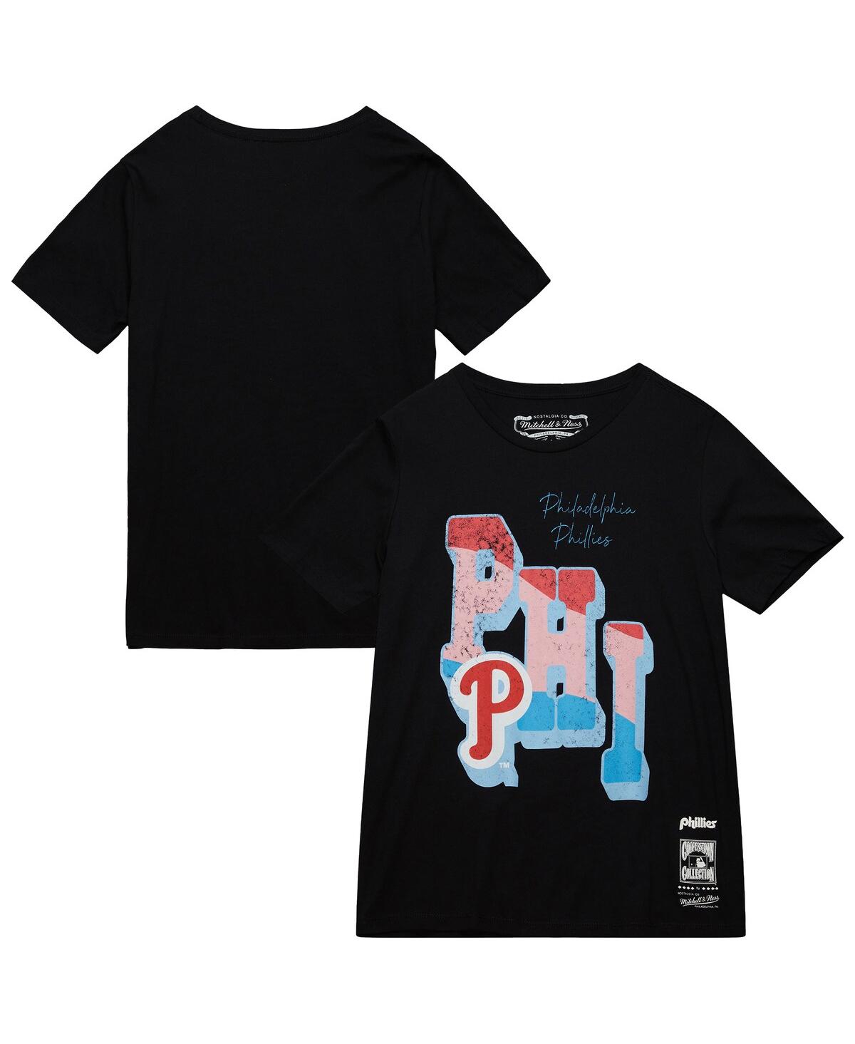 Women's Black Philadelphia Phillies Stateside Pastel T-Shirt - Black