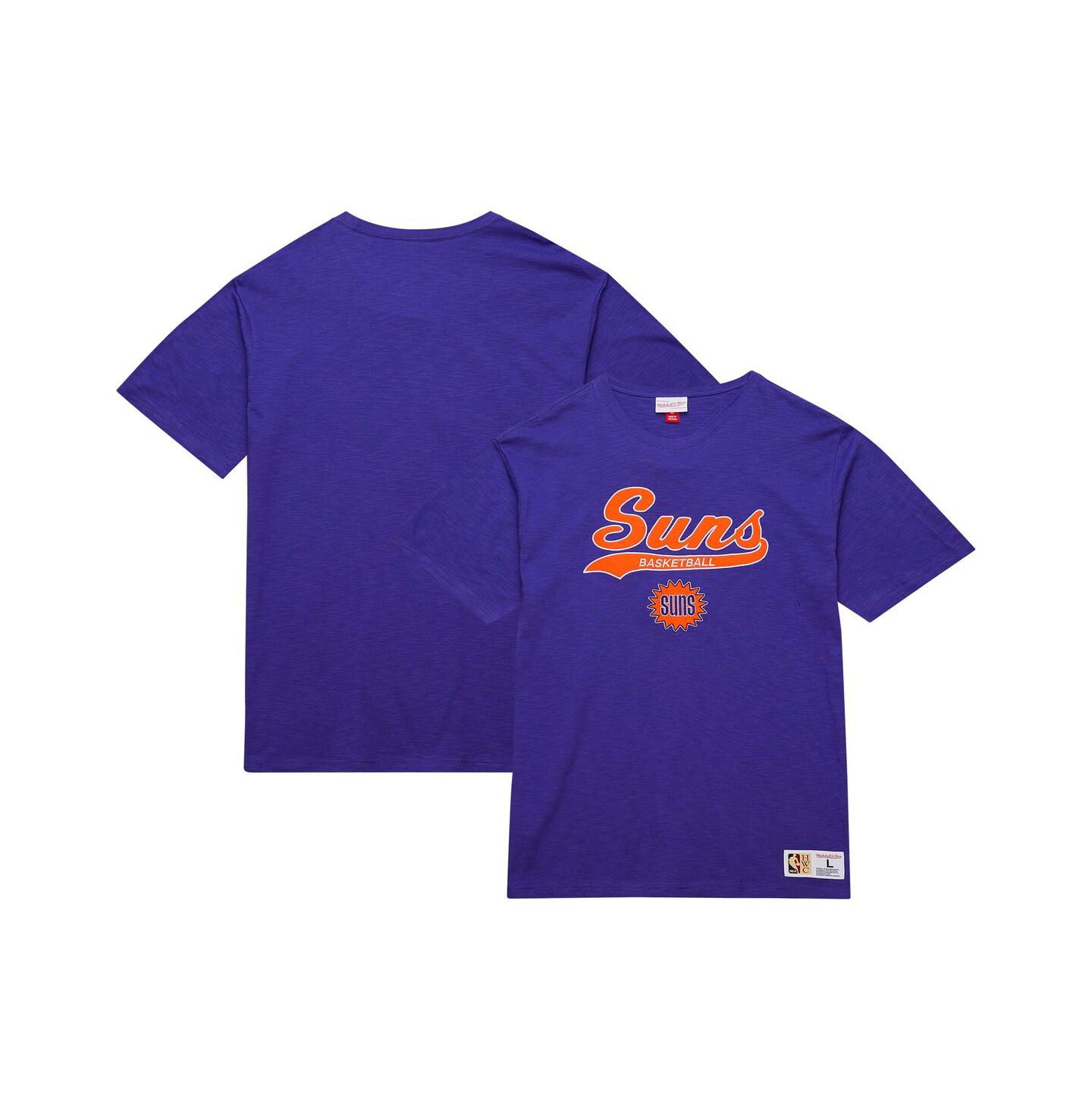 Мужская футболка Mitchell & Ness Purple Phoenix Suns Hardwood Classics Felt Applique Slub — фото 1
