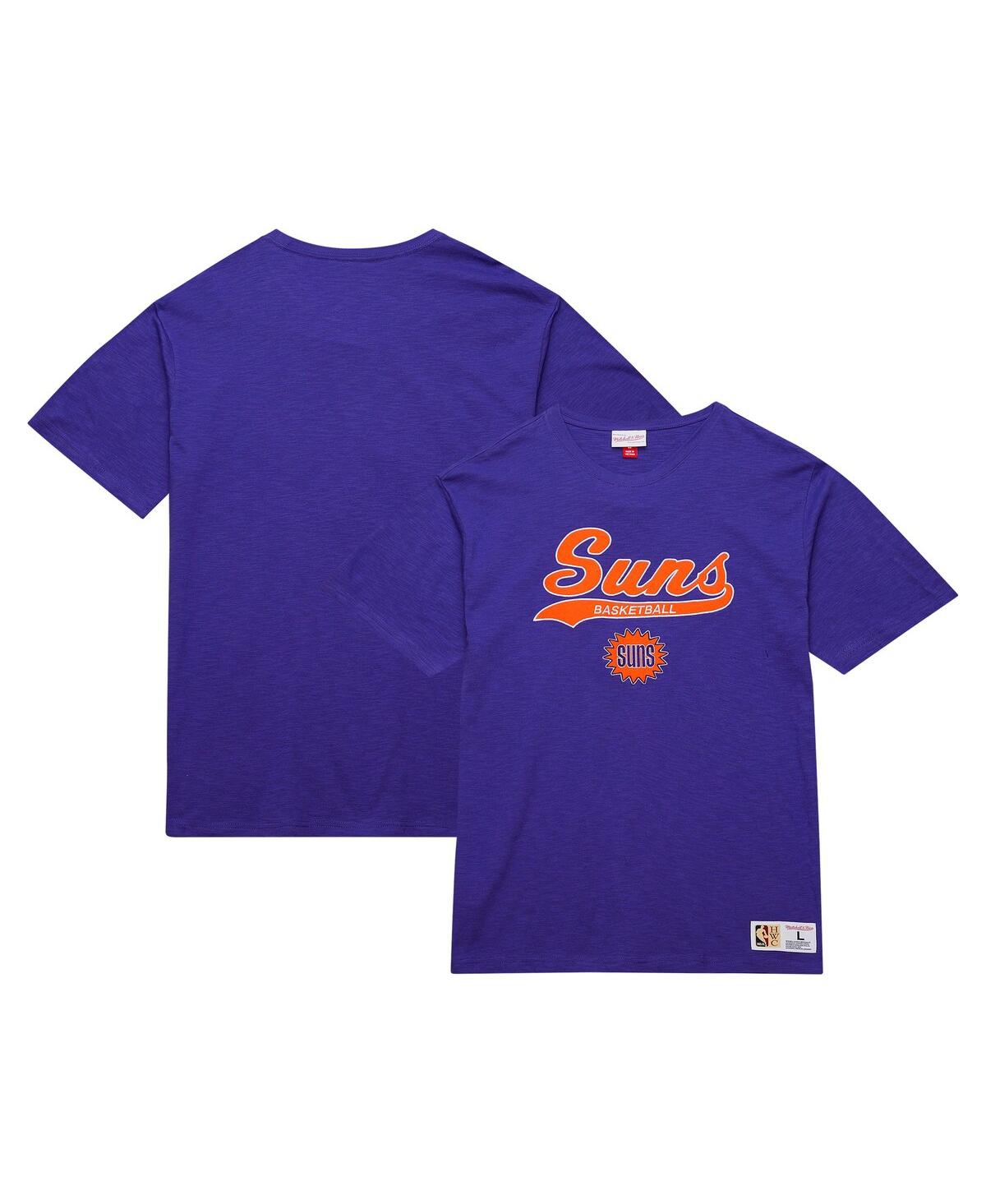 Men's Purple Phoenix Suns Hardwood Classics Felt Applique Slub T-Shirt - Purple
