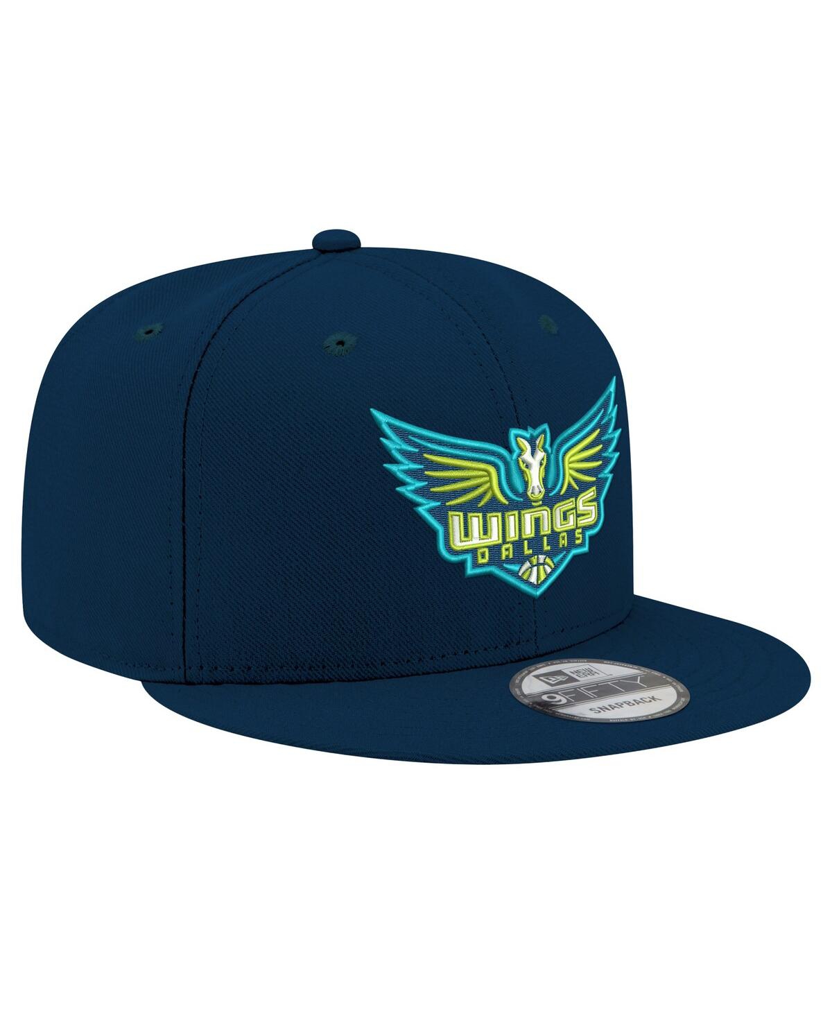 New Era Men's And Women's Navy Dallas Wings Logo 9fifty Snapback Hat In Blue