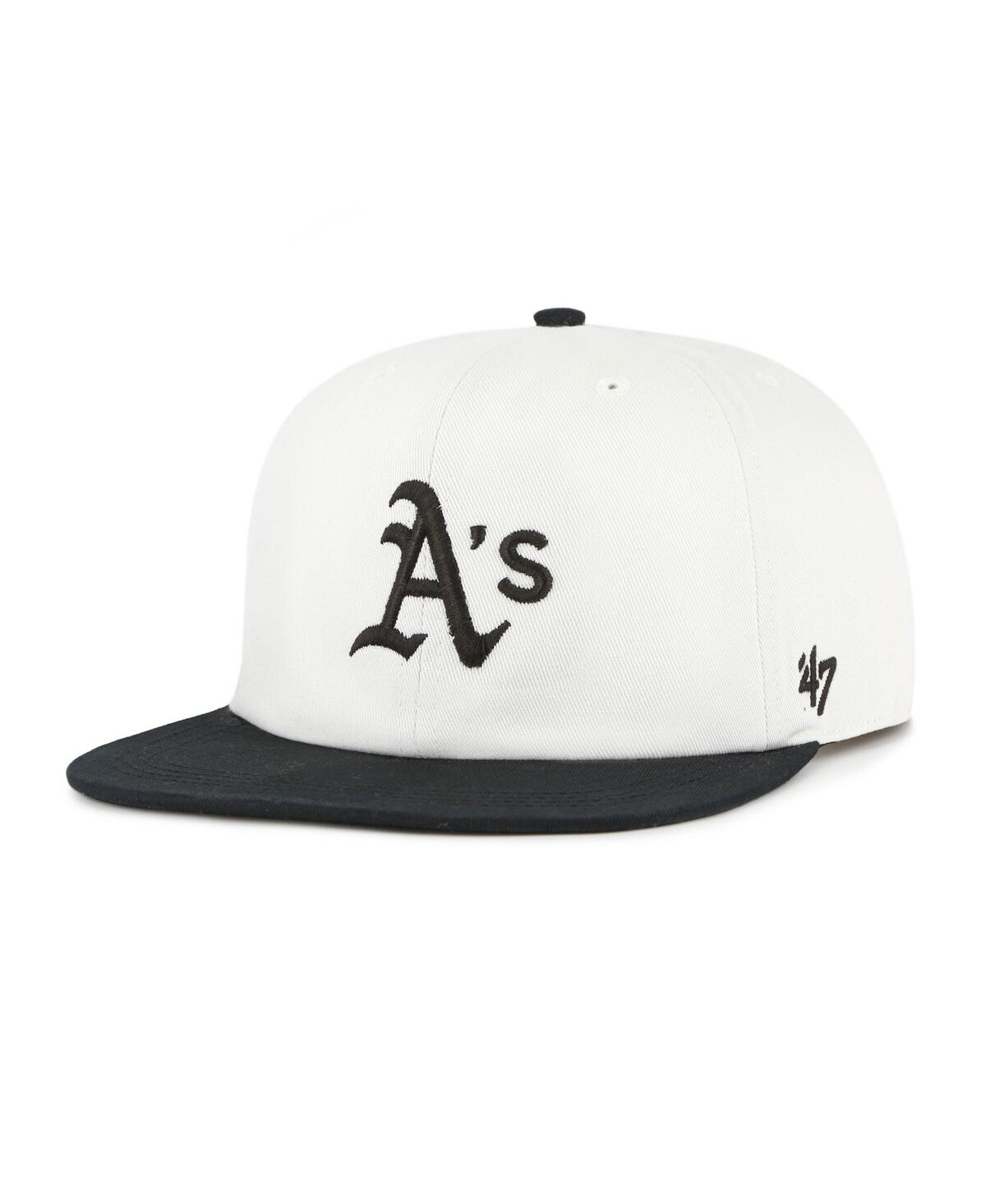 Men's White/Black Athletics Foundation Captain Snapback Hat - White, Black
