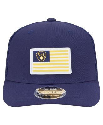 Men's Navy Milwaukee Brewers Flag 9SEVENTY Stretch-Snap Hat