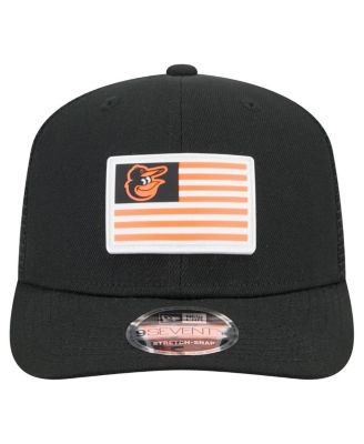 Men's Black Baltimore Orioles Flag 9SEVENTY Stretch-Snap Hat
