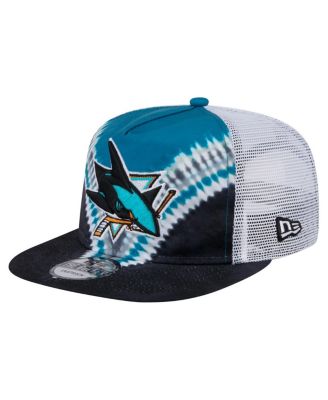 New Era - Men's Black/Teal San Jose Sharks Throwback V-Dye Adjustable Golfer Hat