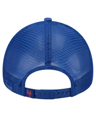 Men's White New York Mets Distressed 9FORTY A-Frame Adjustable Trucker Hat