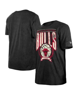 Men's Black Chicago Bulls Throwback Vintage Boxy Mineral Wash T-Shirt