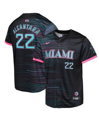 Nike - Big Boys and Girls Sandy Alcantara Black Miami Marlins 2025 City Connect Limited Player Jersey