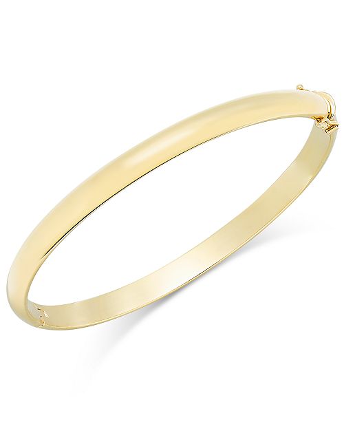 Macy's Solid Gold Polished Bangle Bracelet in 14k Gold & Reviews - Bracelets - Jewelry & Watches ...