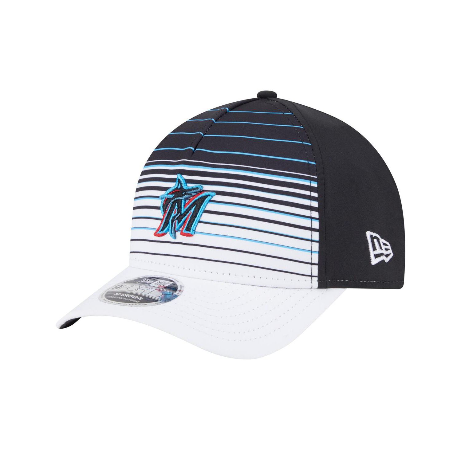 Men's Black Miami Marlins Gradient 9FORTY M-Crown Adjustable Hat