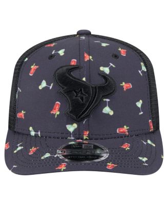 Men's Navy/Black Houston Texans Adventure Drinks Pattern 9SEVENTY Stretch-Snap Hat