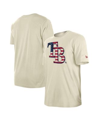 New Era - Men's Cream Tampa Bay Rays Americana Flag Fill T-Shirt