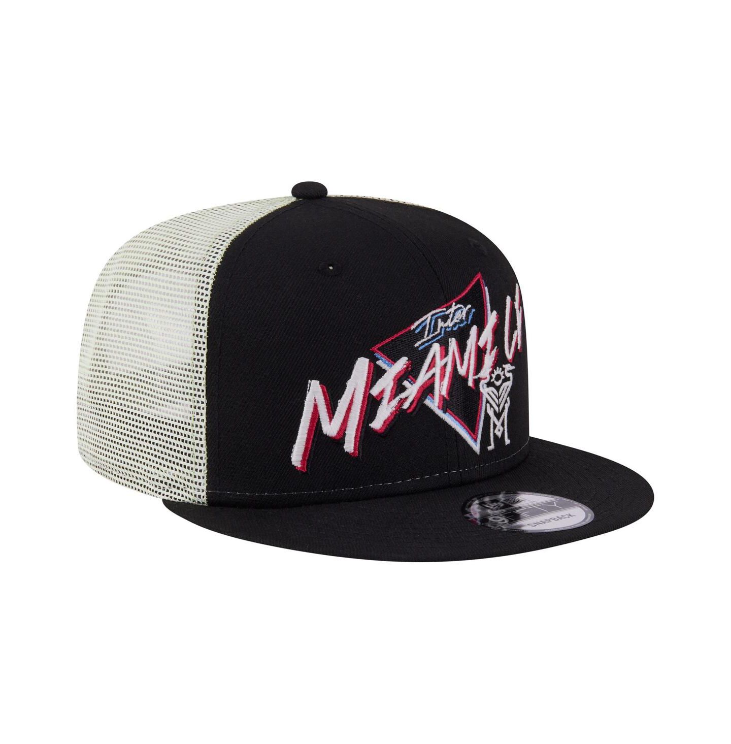 Мужская кепка New Era Black Inter Miami CF Neon 9FIFTY Snapback Hat — фото 3