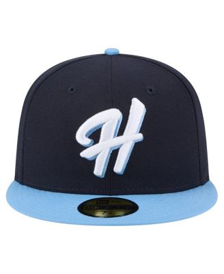 Men's Navy/Light Blue Hillsboro Hops Authentic Collection 59FIFTY Fitted Hat