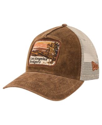 Men's Dark Brown Los Angeles Dodgers Vintage Landscape 9TWENTY A-Frame Adjustable Trucker Hat