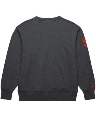 Men's Willie Mays Heather Charcoal San Francisco Giants Legends Collection Vintage Logo Name Number Fleece Pullover Sweatshirt