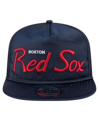 Men's Navy Boston Red Sox Retro Satin Script Golfer Adjustable Hat