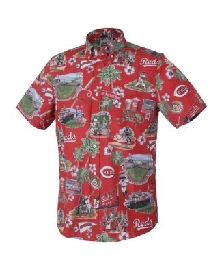 Men's Red Cincinnati Reds Scenic Tri-Blend Button-Down Shirt