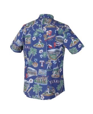 Men's Royal Texas Rangers Scenic Tri-Blend Performance Button-Up Shirt