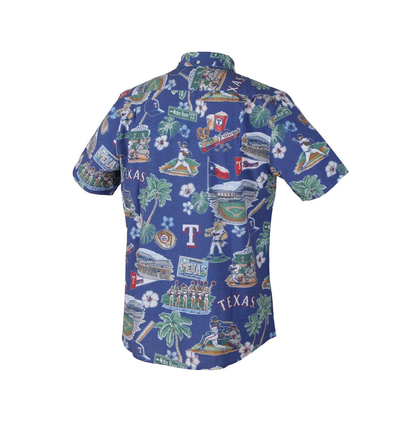Мужская рубашка Reyn Spooner Royal Texas Rangers Scenic Tri-Blend Performance Button-Up — фото 3