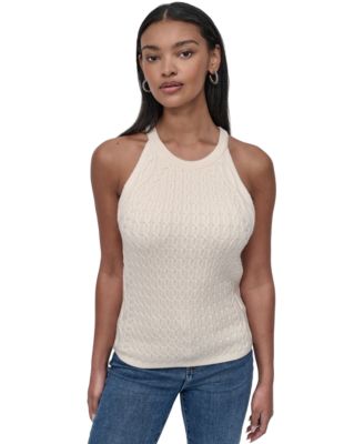 DKNY Jeans - Women's Cable Knit Sleeveless Halter Top