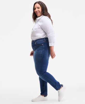 Trendy Plus Size Mid-Rise Skinny Jeans, Exclusively at Macy's