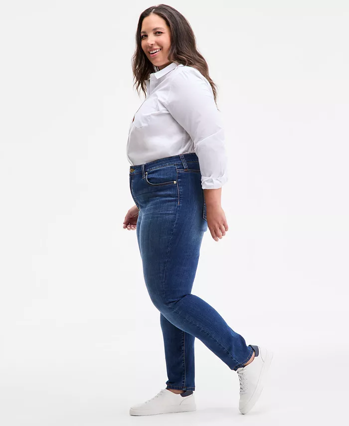 Trendy Plus Size Mid-Rise Skinny Jeans - thumbnail 2