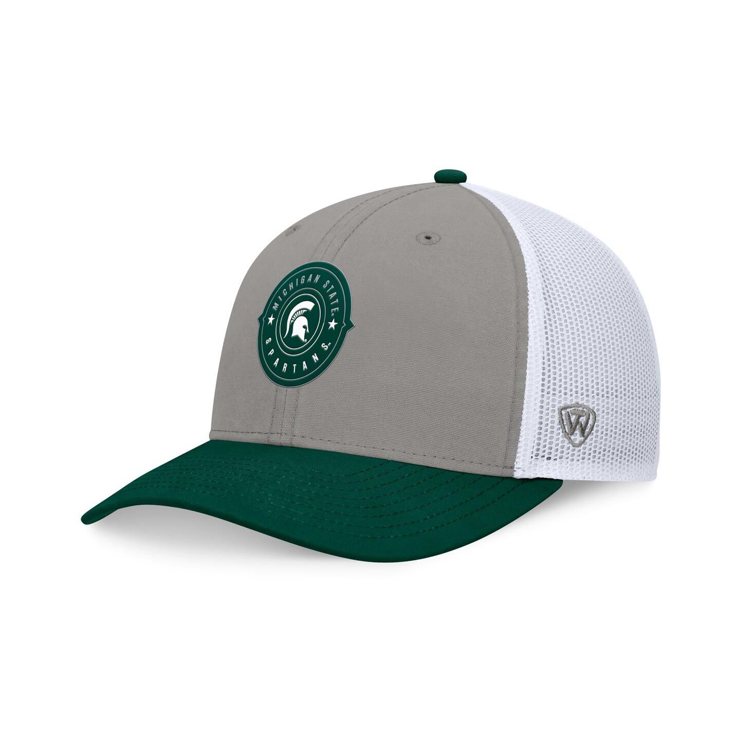 Мужская кепка Top of the World Gray/Green Michigan State Spartans Rob Trucker Adjustable Hat — фото 1