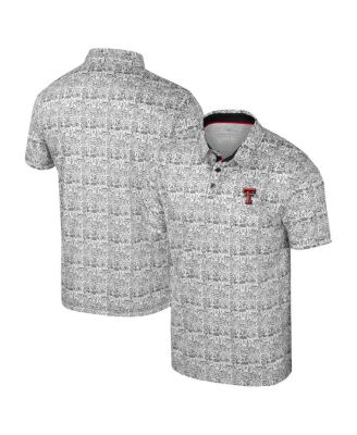 Colosseum - Men's Black Texas Tech Red Raiders It's Time Allover Print Polo